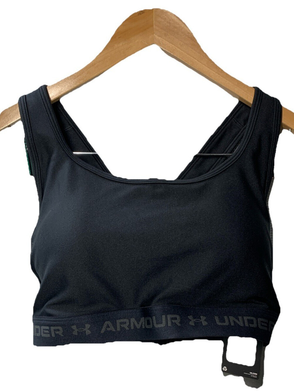 Under Armour Women's Plus Size Crossback Mid Impact Sports Bra Black Size 1X